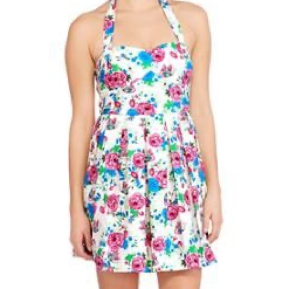 *2 FOR $15* No Boundaries Floral Butterfly Halter Rockabilly L